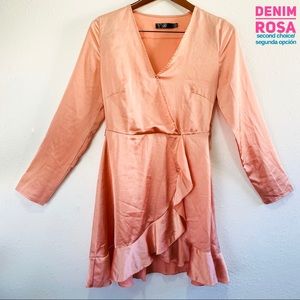 Missguided Satin ruffled dress